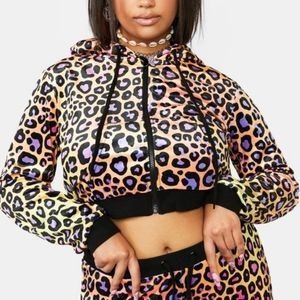 NEW Club Exx Plus Wild For You Velour Track Jacket XL